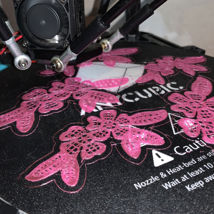 Piezas textiles realizadas con impresión 3D